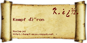 Kempf Áron névjegykártya