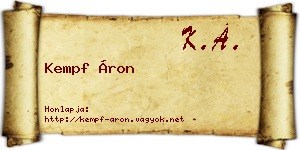 Kempf Áron névjegykártya