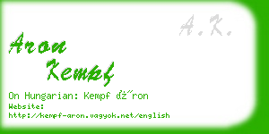 aron kempf business card